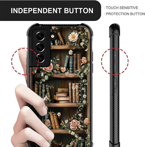 SKAMIX S22 for Samsung Galaxy Case,Soft Silicone Shockproof Bumper Camera Protection Phone Case-Vintage Flowers