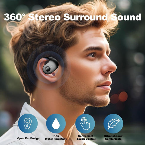 NEW Ultra Bone Conduction Earphones Open Earbuds, Wireless Bluetooth, Immersive Audio, Clear Call, 48H Playtime