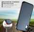 SAMONPOW Wallet Case for iPhone XR 6.1 inch, Heavy Duty Protection, Dual Layer Anti Scratch Hard PC Soft Rubber, Dark