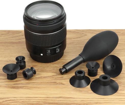 QWORK 8-in-1 Lens Sucker Kit, Anti-Static ESD Conductive Silicone Suction Cup Set for Lens Repair and Cleaning