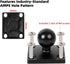 FPN 1" Ball Mount with Aluminum Alloy Square Plate & Short Double Socket Arm, Universal Electronic Device Mounting Base
