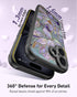 DEENAKIN 17 for iPhone Case Cute,Aesthetic Floral Hard Shell,Compatible with Magsafe,Trendy Unique Cool Retro Western