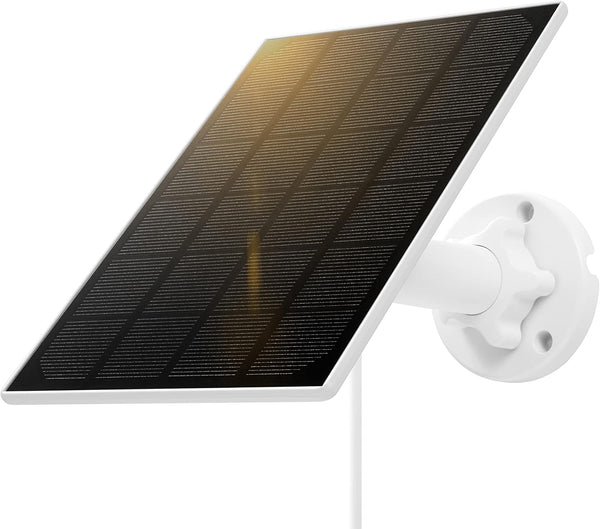 5W Solar Panel, IP 65 Waterproof 5V Micro USB Port for Wireless Outdoor Security Cameras, Rechargeable Battery