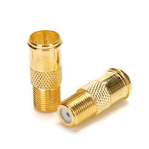 RG6 Compression F Type Connector, Quick Push on Coax Cable Adapter, Gold Plated, Pack of 5