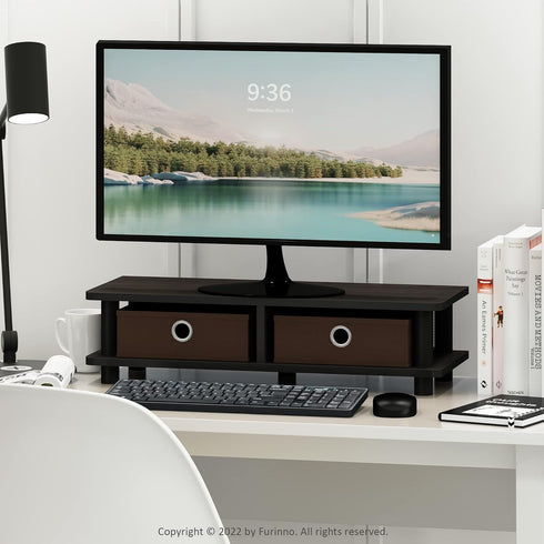 Furinno Turn-N-Tube Monitor Stand, Espresso/Black