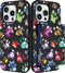 Compatible with iPhone 14 Pro Max Case, Cute Card Holder Slim Wallet Cases for Women, Colorful Doodle Paws