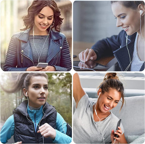 Wired Earbuds, Ultra Clear Calls & No Noise, 3.5mm Headphones with Mic, In-Ear Earphones, Compatible with