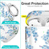 Protective Clear Floral Case Cover with Cleaner Kit, Shockproof Women Girls Keychain for Apple Airpods 2/1 Charging Case