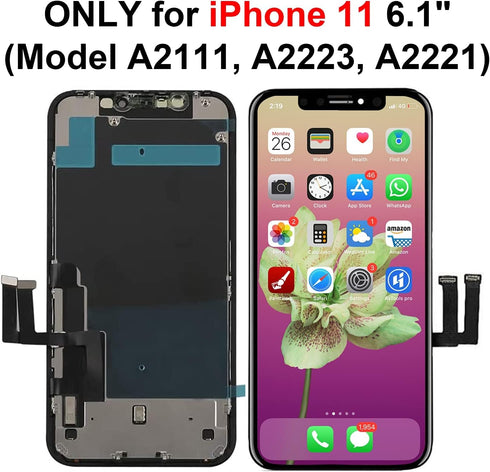Brinonac LCD Screen Replacement Kit for iPhone 11, 6.1 inch 3D Touch Display, Assembly Set with Tools, Adhesive, Glass