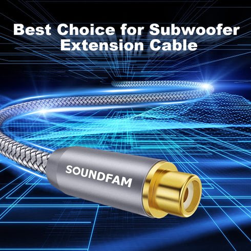 RCA Extension Cable Digital Coaxial Audio Cable Gold-Plated RCA Cables Male to Female Subwoofer Cable for Home Theater
