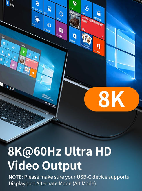 USB-C Cable, 6.6FT, 100W PD Fast Charging, 20Gbps Data Transfer, 8K Video Output, Compatible with iPhone 15, MacBooks, iPad, Galaxy, Pixel, and More