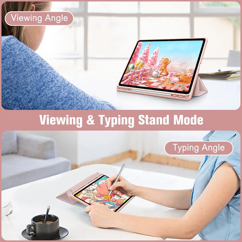 Fintie Hybrid Slim Case for Samsung Galaxy Tab S8/Tab S7 11 Inch (SM-X700/X706/T870/T875/T878) with S Pen Holder, Rose