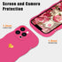 Cute Heart Simple Wave Frame Case for iPhone 13 Pro, Aesthetic Design Solid Color TPU Silicone Slim Cover (Rose Red)