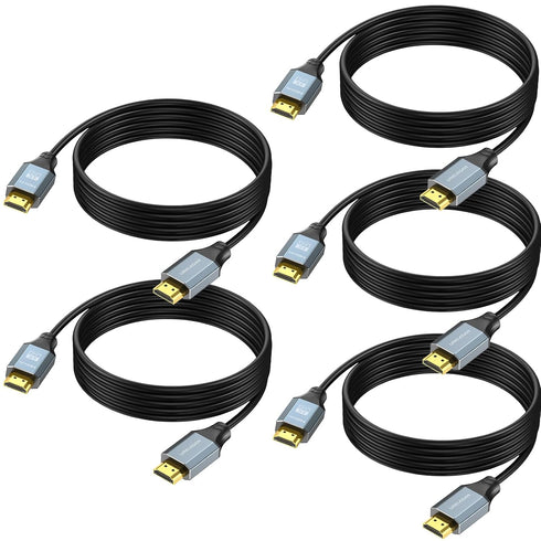 10 FT HDMI Cable 5-Pack, High Speed 4K HDMI Cord 10FT, HDMI