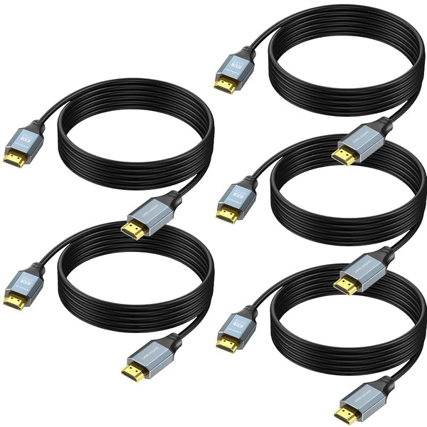 10 FT HDMI Cable 5-Pack, High Speed 4K HDMI Cord 10FT, HDMI
