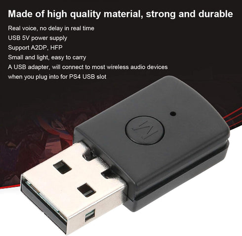 Bluetooth Adapter, Bluetooth 4.0 USB Dongle Transmitter and Receiver with Mic for Playstation 4 Game Console
