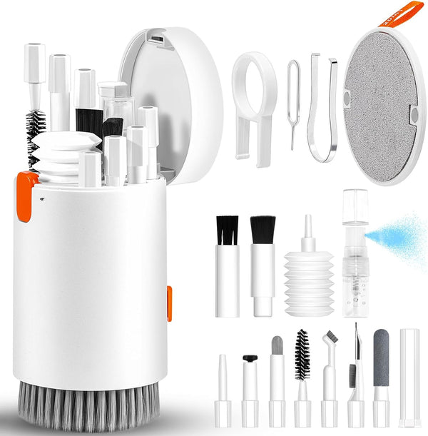 Laptop Phone Screen Cleaner Kit, Computer Keyboard Brush Cleaning Spray for iPhone, AirPods, MacBook, iPad, 20-in-1