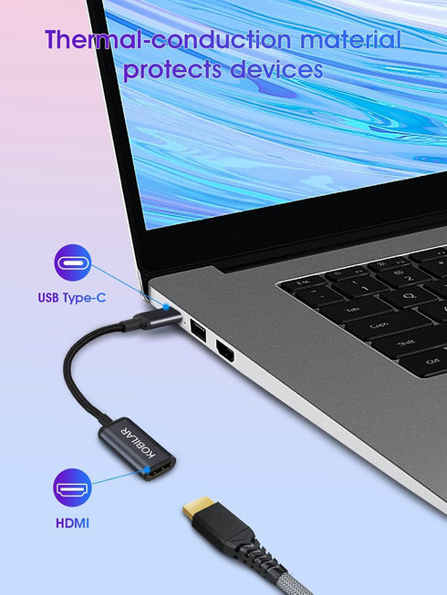 USB C to HDMI Adapter - High Resolution (4K@60Hz) Type C to HDMI Aluminum Shell for MacBook Pro/Air