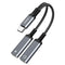 ZOOAUX USB C Splitter, 2-in-1 Type C Audio Dongle Cable with PD 60W Fast Charging, Dual USB C Headphone and Charger