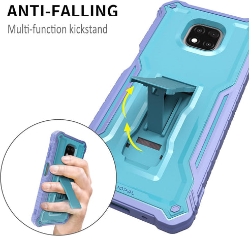 DUOPAL Military Grade Protection Case for Motorola Moto G Power 2021, Shockproof with Tempered Glass Protector (Blue)