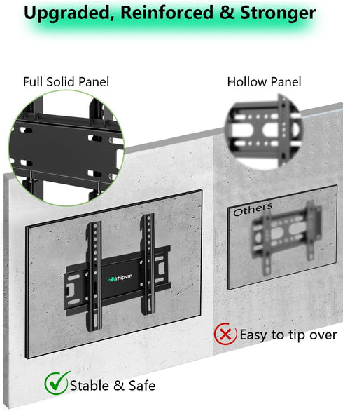 Fixed TV Wall Mount for 14-43 Inches Flat Screen TVs, Low Profile Bracket Holds Up to 55lbs, Max VESA 200x200mm