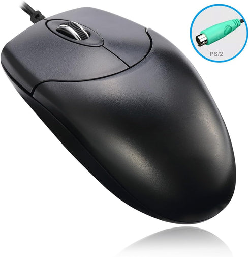 Adesso 3 PS/2 Button Desktop Optical Scroll Mouse, Black