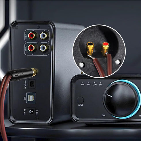 RCA Speaker Cable to Plug Adapter, Bare Wire to RCA Audio Video Cable Repair