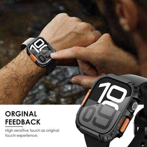 FULLIFE 11/10 46mm Waterproof Cover for Apple Watch Series Case | Rugged Bumper | with Screen Protector | for Men Women