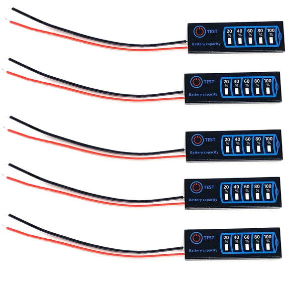 5PCS 2S-8S DC5-30V Lithium Battery Charge LED Display Tester, Capacity Test Power Level Indicator Board