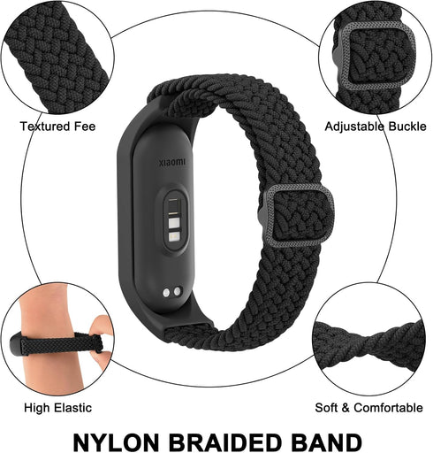 Wanme Bands for Xiaomi Mi Band 5/6 / 7 Strap Women Men, Soft Nylon Sport Strap Compatible with Amazfit Band 5 Replacement Bands Wristband Accessories