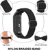 2 Pack Nylon Bands for Xiaomi Mi Band 7/6/5/4/3, Soft Braided Nylon Solo Sport Replacement Straps for Fitness Tracker