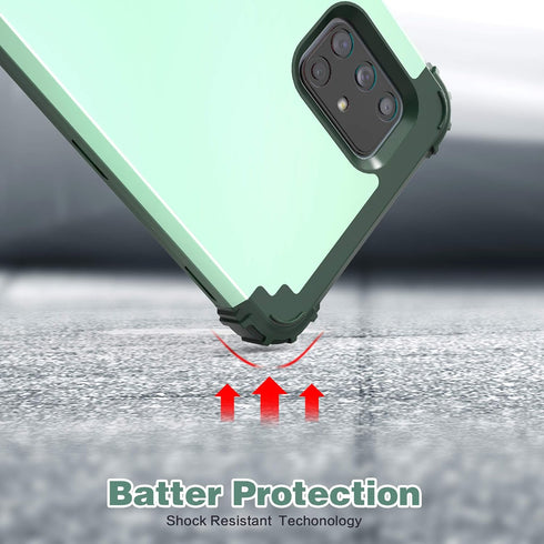 IDweel Galaxy A71 5G Case with Tempered Glass Screen Protector, Slim Hybrid 3 in 1 Heavy Duty Protection, Mint Green