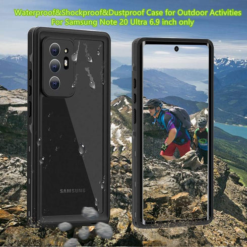 Compatible Waterproof Case for Note 20 Ultra, IP68 Underwater Shockproof Cover with Built-in Screen Protector