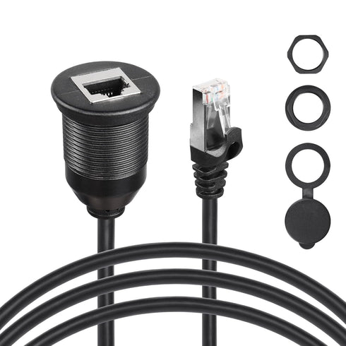 SinLoon 3FT RJ45 Panel Flush Mount Cable, Cat6A Male to Female for Car, Truck, Boat, Motorcycle, Dashboard