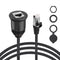 SinLoon 3FT RJ45 Panel Flush Mount Cable, Cat6A Male to Female for Car, Truck, Boat, Motorcycle, Dashboard
