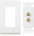 Cable Matters 2-Pack Gold Plated Speaker Wall Plate, Banana Plug Wall Plate for 1 Speaker, White
