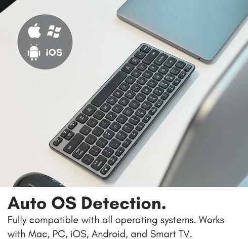 Macally Bluetooth Keyboard for Mac, Premium Multi Device Keyboard for MacBook Pro/Air, iMac, iPad, Laptop, and PC