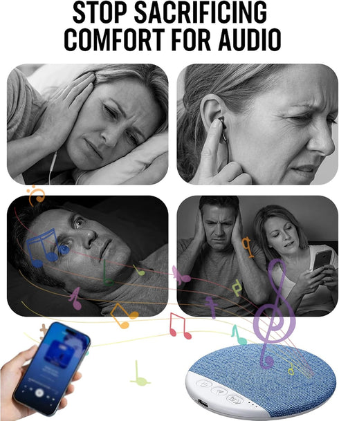 hunsee (1pc) Sleep Speaker Under Pillow, Bone Conduction Under Pillow Speaker with Bone-Acoustic Fabric Diffusion