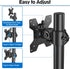 MOUNTUP Adjustable Single Monitor Mount for Max 32 Inch Flat Curved Screen, VESA 75x75 & 100x100, Black