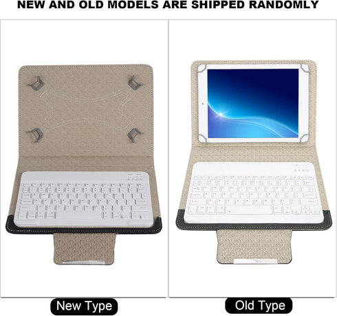 Bluetooth Wireless Keyboard with PU Case Cover for Android/iOS Smartphones, 10 Inch Keyboard Cover Set for Tablets