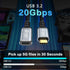 1.5ft 3.3ft 5ft 6.6ft 10ft, 20Gbps/4K@60Hz USB3.2 240W 17 16 15 PSVR2/Hub/iPad 1.5ft USB C Extension Cable, Video