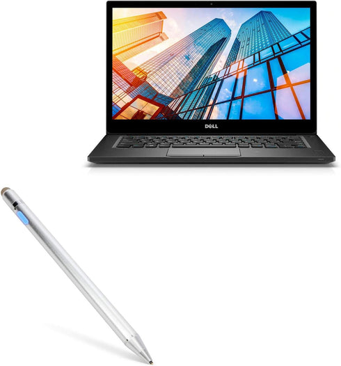 BoxWave AccuPoint Active Stylus Pen for Dell Latitude 7490 - Metallic Silver, Ultra Fine Tip Electronic Stylus