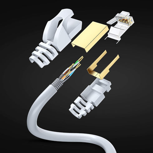 7 10 Cat7 RJ45 Cat Ethernet Cable ft - High-Speed Internet & Network LAN Patch Cables, Connectors - Perfect for Gaming