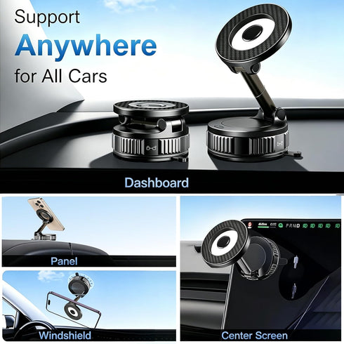 RainChic 360 17/16/15/14, Magnetic Car Phone Holder, Vacuum Suction Mount for Dashboard & Windshield