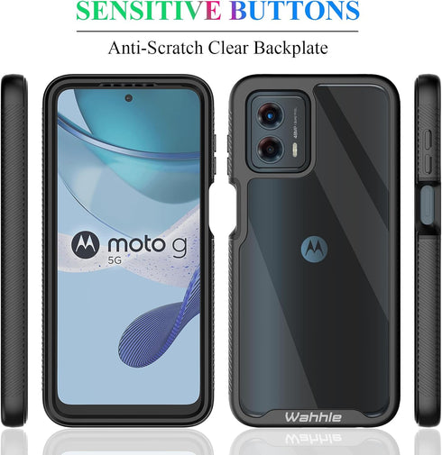 wahhle for Moto G 5G 2023 Case, Full Body Shockproof Slim Fit Bumper Protective Cover with Built-in Screen Protector