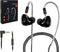 HiFi Stereo IEM Earphones - Dynamic Dual Driver Wired Earbuds, Noise Canceling, Detachable Cable for Musicians (Black)