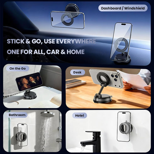 UEEMEE 360 17 16 15 14 13 Vacuum Magnetic Phone Holder for Car, Magsafe Car Mount Adjustable Vacuum Suction Cup, Phone
