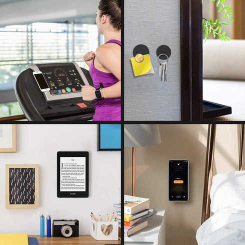 Pack of 2 Phone Magnet Wall Mounted, Large Size Magnetic Phone Attachment Sticker Universal Cellphone Wall Mount Compatible for Apple/Huawei/LG/Samsung Smartphones