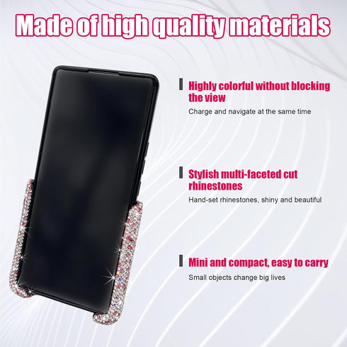 Bling Car Phone Holder, Crystal Air Vent Clip for Women and Girls, 360° Adjustable Mini Dash Automatic Phone Mount