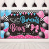 Burnouts or Bows Gender Reveal Decoration, Backdrop Party Supplies, Blue or Pink Baby Shower Banner, 72.8 x 43.3 Inch
